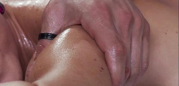  Oily massage babe Jenni Lee fingered